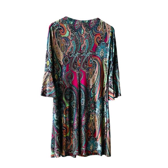 Tommy Hilfiger Paisley Multicolor Print Bell Print Sheath Dress Size 8 - Picture 3 of 7